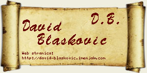 David Blašković vizit kartica